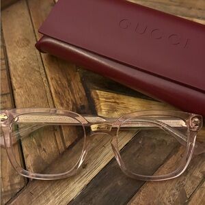 Gucci Light Pink Transparent Glasses